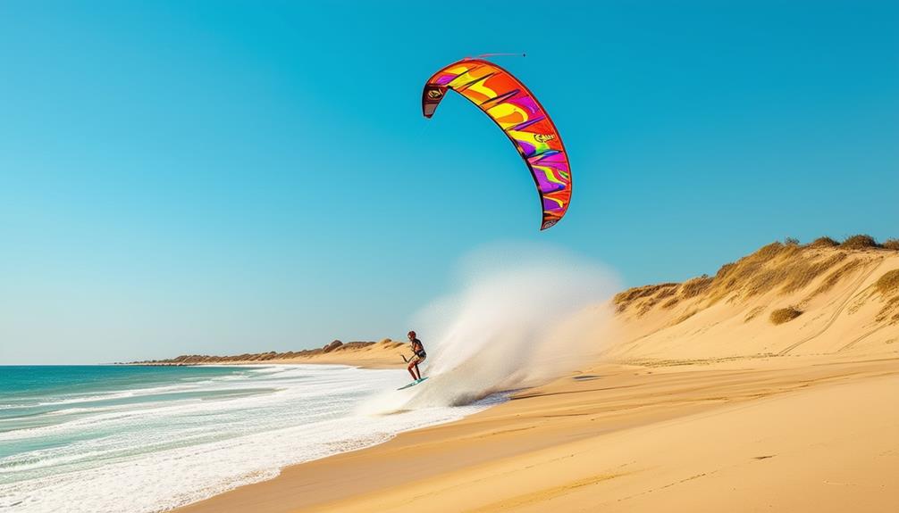 kite surfing on sand