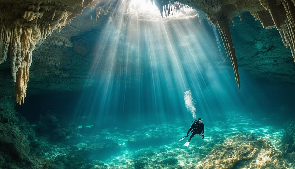 adventure in underwater caves