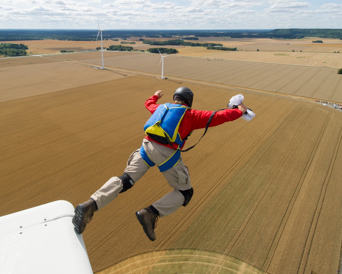 Wind turbine BASE jump