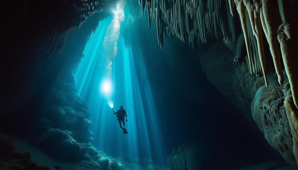 underwater exploration in caves
