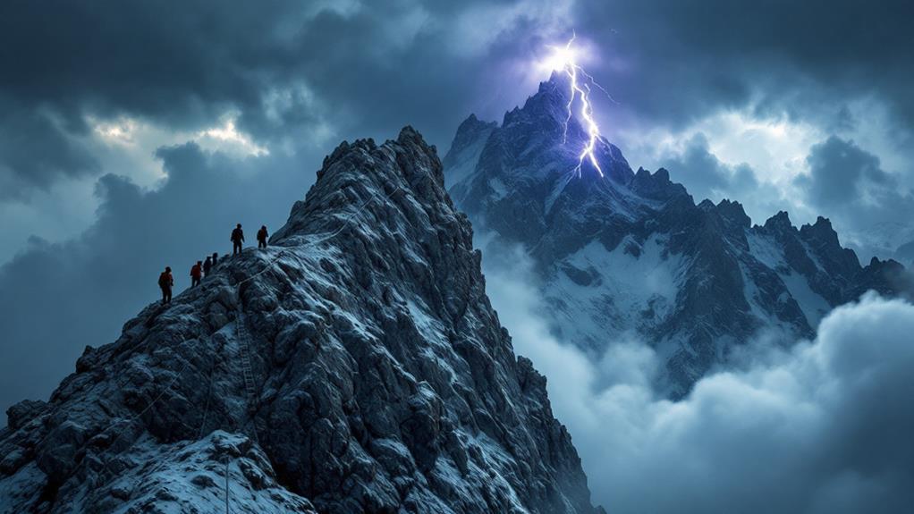 sudden electric bolt descends