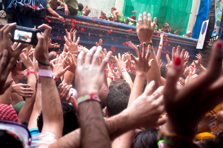 Throwing Food at La Tomatina in Spain