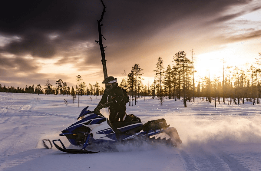 Snowmobiles are fast