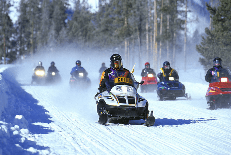 Snowmobile races are a thrilling winter sport