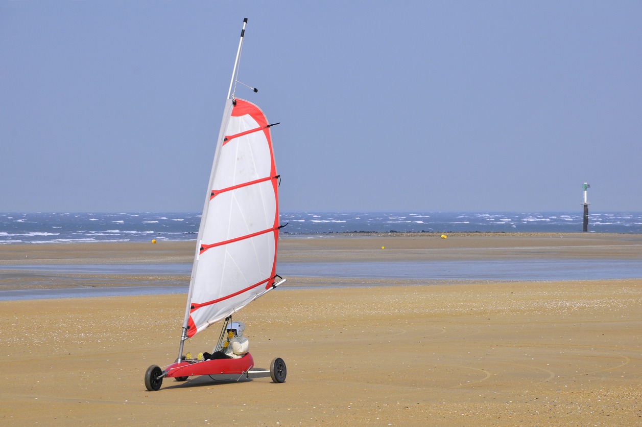 Land sailing on the beach
