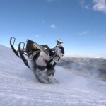 Rider in a snowmobile