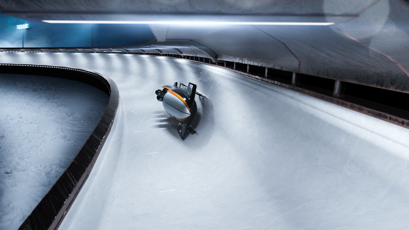 An-athlete-in-an-International-Luge-Track