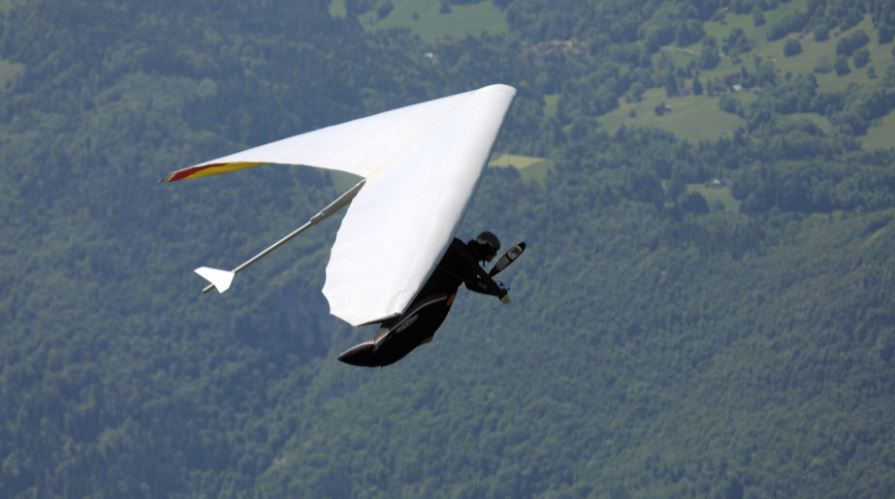 A person doing hang gliding